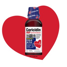 10 mg Coricidin Nighttime Multi Symptom Cold Relief Decongestant Free Cherry 12 oz