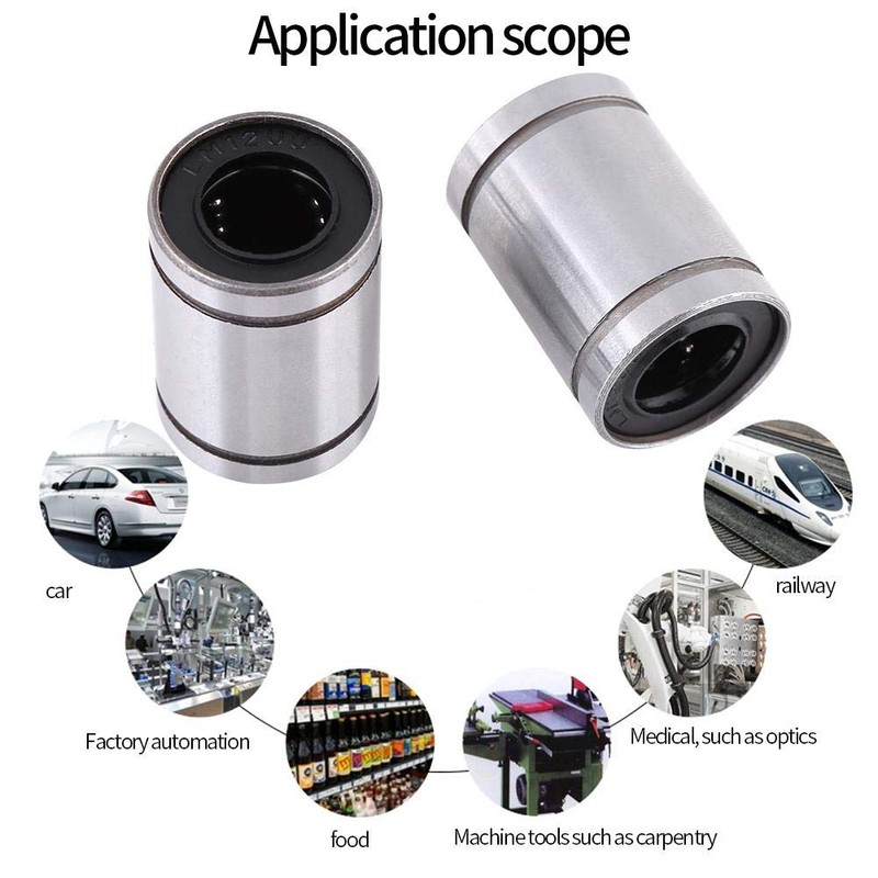 Akozon LM12UU Linear Motion Bearing, 10 Pieces Linear Motion Ball