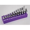3/8 Inch Drive SAE Crowfoot Wrench Organizer Bin/Rack (Purple w/White