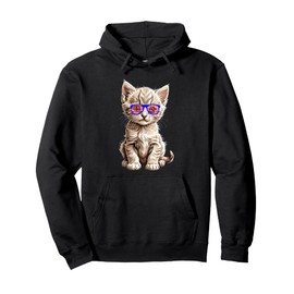 UK Union Jack British Flag England Cat Sunglasses Pullover Hoodie