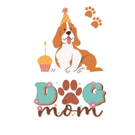 Dog Mom with Birthday Dog Cover - Notebook: Gifts for Dog Mom's; Mother's Day for Dog Mom's