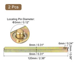 uxcell 2pcs Door Knob Spindle, 120mm Long Spare Door Handle Spindle Bar, Vintage Door Straight Spindle Replacement Square Spindle Iron Door Handle Spindle Bar, Golden