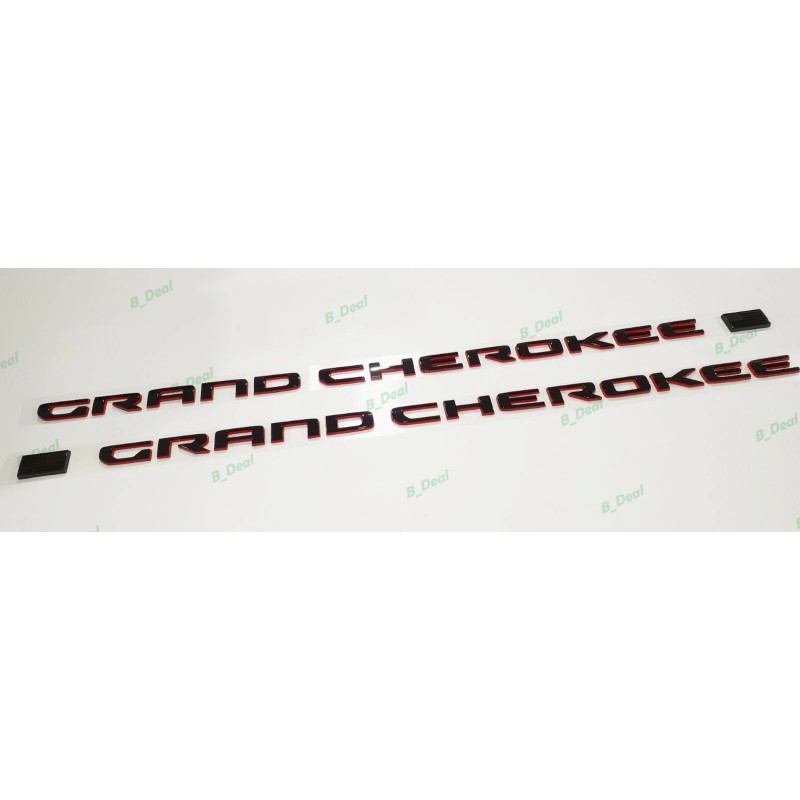 Grand Cherokee 2PCS Door Gloss Black Red Emblems Fit For
