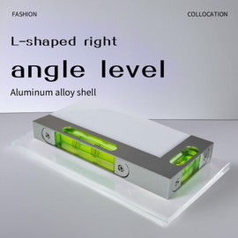 Rectangular high-Precision L-Shaped Level, 7-Character Household Strong Magnetic Level, Double Bubble Water Level, Three Window Visible (Upgraded Version)