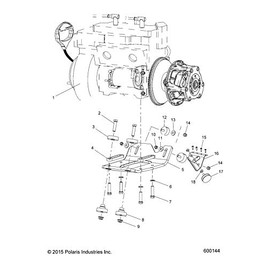 Polaris ATV Engine Mount, Top, Rubber, Genuine OEM Part 5411685, Qty 1