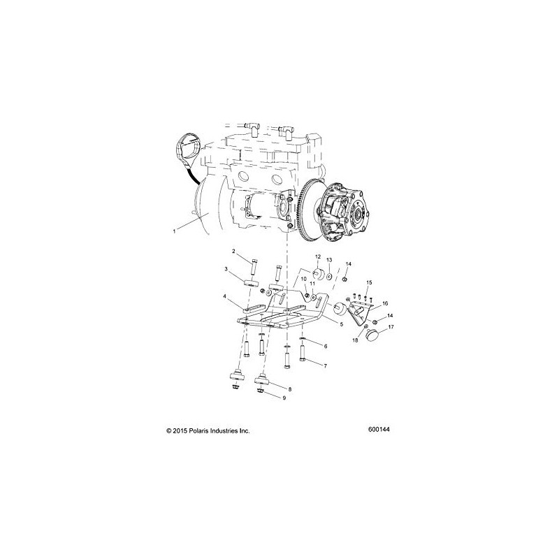 Polaris ATV Engine Mount, Top, Rubber, Genuine OEM Part 5411685,