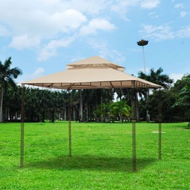 Yescom 10'x10' Water Resistant Canopy Top Replacement for Arrow Gazebo Dual Tier Beige Outdoor MS17-301-004-20