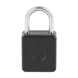 Fingerprint Lock High Accuracy Anti Theft Portable Waterproof Keyless Fingerprint Padlock for Study Dormitories Luggage Locker Black