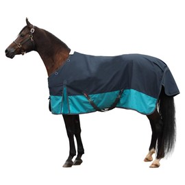 Dura-Tech Viking Extreme Surcingle Horse Turnout Blanket | Euro Fit 1680 Denier | Horse Turnout Sheet | Horse Rain Sheet Waterproof | Winter Horse Blanket | Color Navy/Teal | Size 68