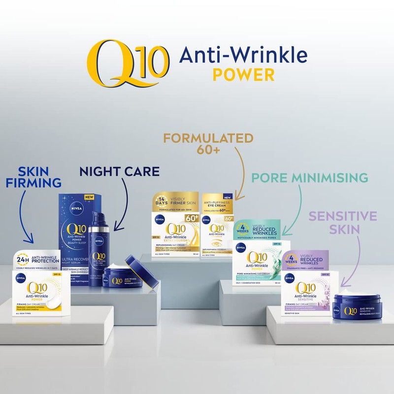NIVEA Q10 Anti-Wrinkle Sensitive Revitalising Night Cream (50ml), Face Cream