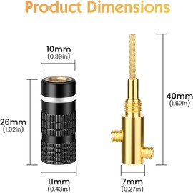 KUYIOHIFI HiFi Flex Pin Banana Plugs, 2mm pin Banana connectors/Plugs, for Spring-Loaded Inputs/Speaker Terminals, (5 Pairs/10 Pcs)