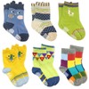 Bowbear Baby 6-Pair Animal Fun Socks, Large, Owl & Lion