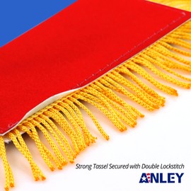 Anley 4 X 6 Inch Colombia Fringy Window Hanging Flag - Mini Flag Banner & Car Rearview Mirror Décor - Fringed & Double Sided - Colombian Hanging Flag with Suction Cup