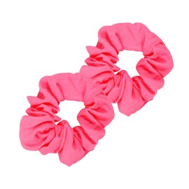 2 Pcs Pink Scrunchie 80s, Elastics Neon Pink Scrunchie, Large Voile Hair Ties Hair Bands Ponytail Hairs Scrunchies for Women Girls Hairs Accessories