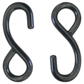 ZZLZX 2PCS Metal S Hooks 25MM/1 inch I.D. 800kg Pull Universal Heavy Duty Ratchet Hooks Cargo Tensioner for Replacement of Tethered Trailers with Ratchet End Hooks Black
