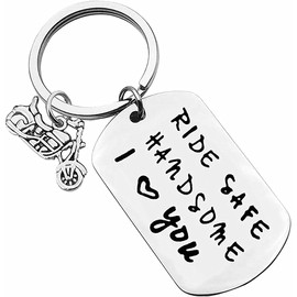 Biker Gift Ride Safe Keychain Motorcycle Keychain Jewelry Valentine's Day Keychain New Driver Gift Couple Gift for Boyfriend Husband Christmas Anniversary Birthday Gift for Biker Couple Keychain