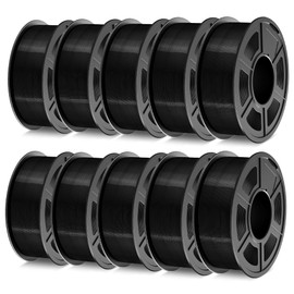 TECBEARS PETG Filament 1.75mm, 3D Printer Filament Bundle 10KG, 1kg per Spool, 10KG PETG Bundle, Black
