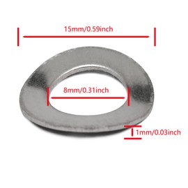 M8 304 Stainless Steel Wave Spring Washer Spring Lock Washer Gasket Assortment Kit(100pcs)