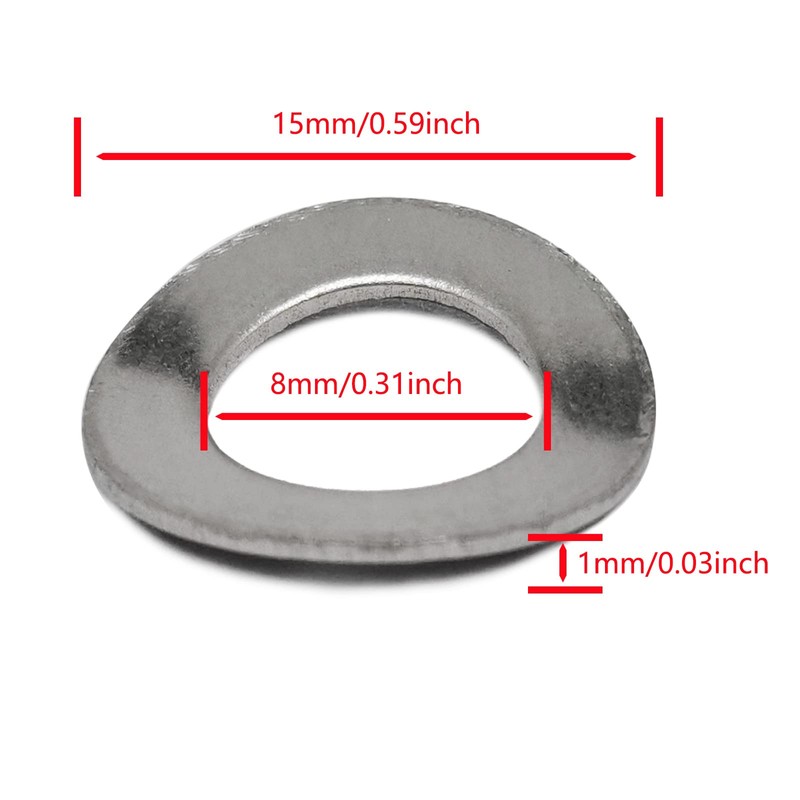 M8 304 Stainless Steel Wave Spring Washer Spring Lock Washer