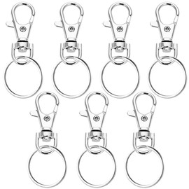 7 pieces key ring carabiner, key ring, key ring clip, hook and key rings, swivel 360° rotation, for key rings, DIY, crafts