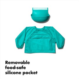 OXO Tot - Sleeved Roll-Up Bib - For Play or Mealtime - Baby and Toddler 9 Months + - Teal - 63151900