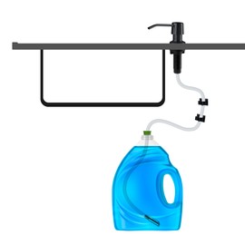 Stylever Soap Dispenser for Kitchen Sink - 4” Spout and 16oz Capacity Bottle - Black Countertop Soap Dispenser Pump with 47" Extension