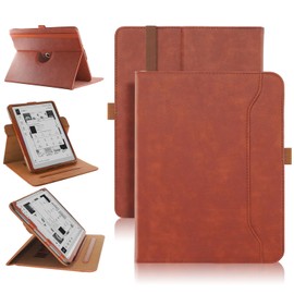 TOPCASE Case for BOOX Go 10.3 Inch 2024 Tablet, Can Rotate 360° Smart Case, with Pen Holder and Stand Function, Brown