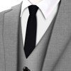 GUSLESON 2.4" Black Slim Tie For Men Solid Skinny Necktie