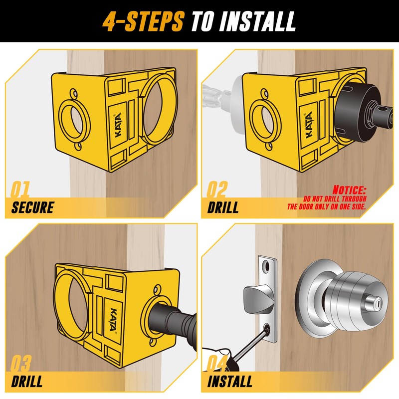 KATA 1-3/8" - 1-3/4" Door Lock Installation Set with Guide