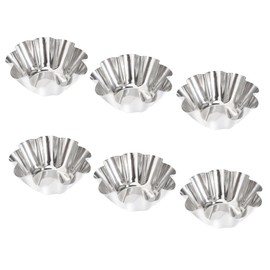UTHCLO 12Pcs Stainless Steel Tart Pans Reusable Cupcake and Muffin Baking Molds for Kitchen Silver Bakeware