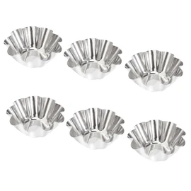 UTHCLO 12Pcs Stainless Steel Tart Pans Reusable Cupcake and Muffin Baking Molds for Kitchen Silver Bakeware