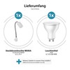 ledscom.de WAIKA GU10 Socket Lamp Gooseneck Switch White with GU10