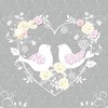Ambiente Serviette Motiv : Turtle doves grey - Turteltauben grau