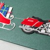 Ppayrus Motorcycle Pulling Sleigh Christmas Card