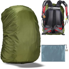 Evotopf Waterproof Backpack Cover Rain with Adjustable Anti Slip Buckle Strap & Sliver Coating Reinforced Inner Layer for Camping, Hiking, Traveling, Hunting, Biking and More, 50-60L(Green)