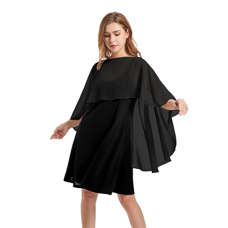 florynova Womens Chiffon Cape Shawls for Wedding Dresses Elegant Banquet
