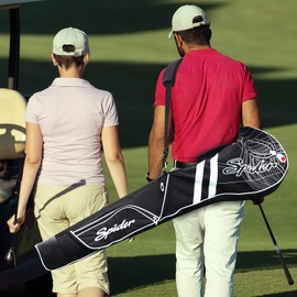 Black Porable Lightweight Waterproof 1cm Thick Padded Pencil Carry Golf Bag Range Sunday Travel Bag