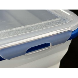 Aura Global Rectangular Collapsible Silicone Food Storage Containers with Snap-Down Plastic Lids - Set of 4