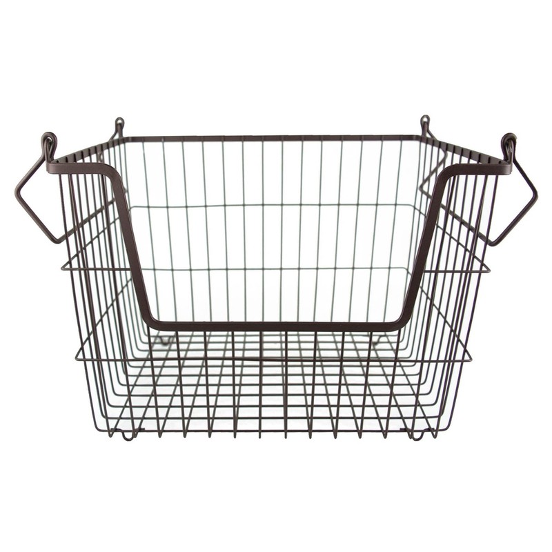 DII Metal Wire Mesh Stackable Utility Storage Bin, Small, 11x11x6,