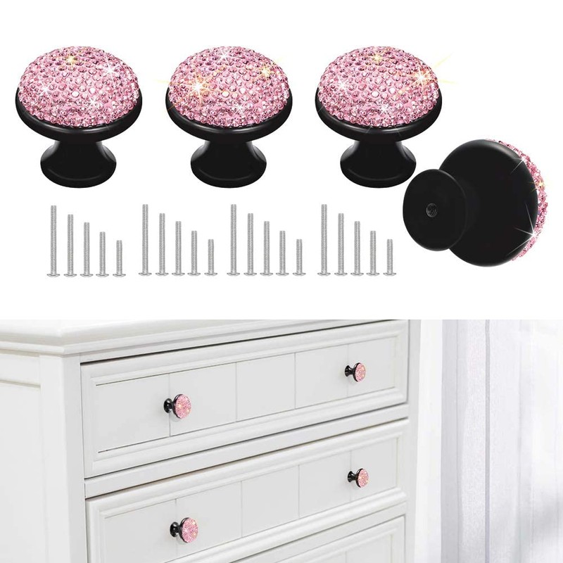 SAVORI Decorative Drawer Knobs, Designed Crystal Cabinet Knob Bling Rhinestone
