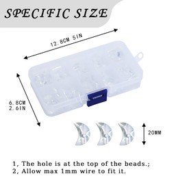 H&D HYALINE & DORA 50pcs 20mm Moon Shapes Crystal Pendant Suncatchers for Jewelry Making Bulk lot Necklace Earrings Bracelet Craft Findings Crystal Prisms for Chandeliers(Clear)