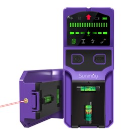 SUNMAY Stud Finder Wall Scanner - 7 in 1 Stud Detector Center Finding for Wood Metal AC Wire Joist Pipe Detection, Electronic Stud Sensor with Laser Level and LCD Display