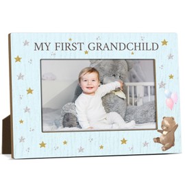 HUQIL My First Grandchild Grandma Picture Frame Wooden Photo Frames 4x6 for Gigi Mimi Nana Mothers Day Picture Frame Desk Pictures Frames for New Grandma Gifts for Grandma Birthday Gifts FS608