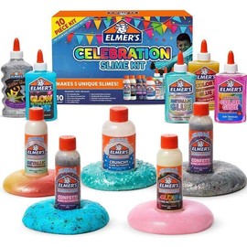 Elmer’s Celebration Slime Kit, Slime Supplies 10 Piece Kit