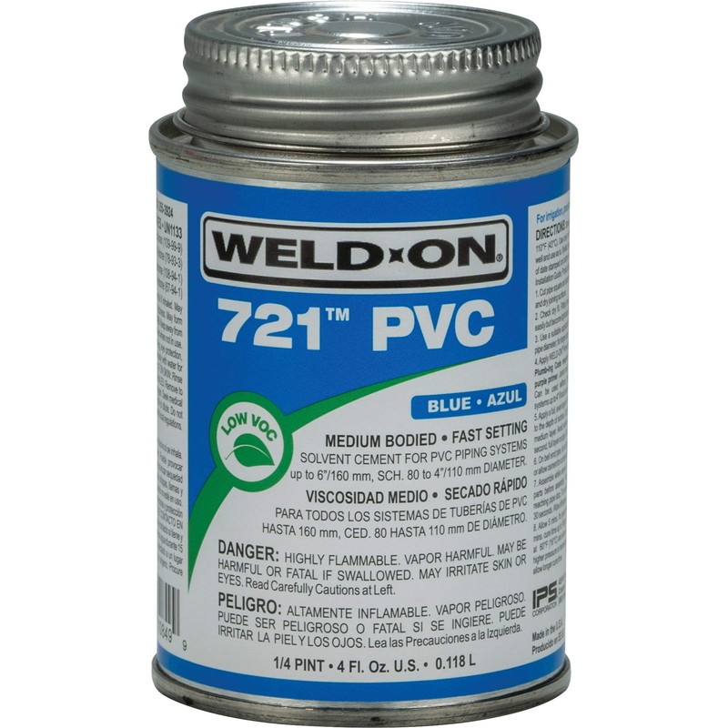 WELD-ON 10849 721 PVC Medium-Bodied High Strength Solvent Cement -