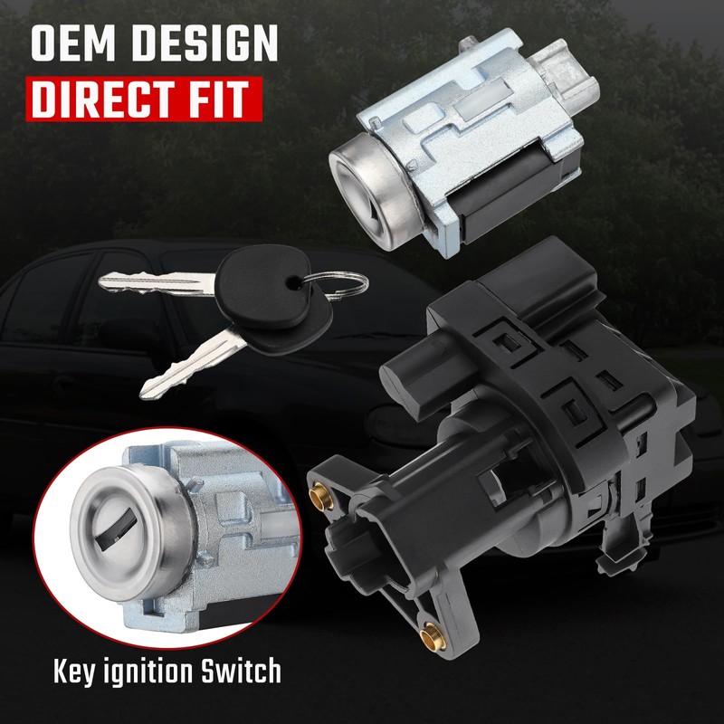 ISINFLASH Ignition Switch & Ignition Lock Cylinder with 2 Keys
