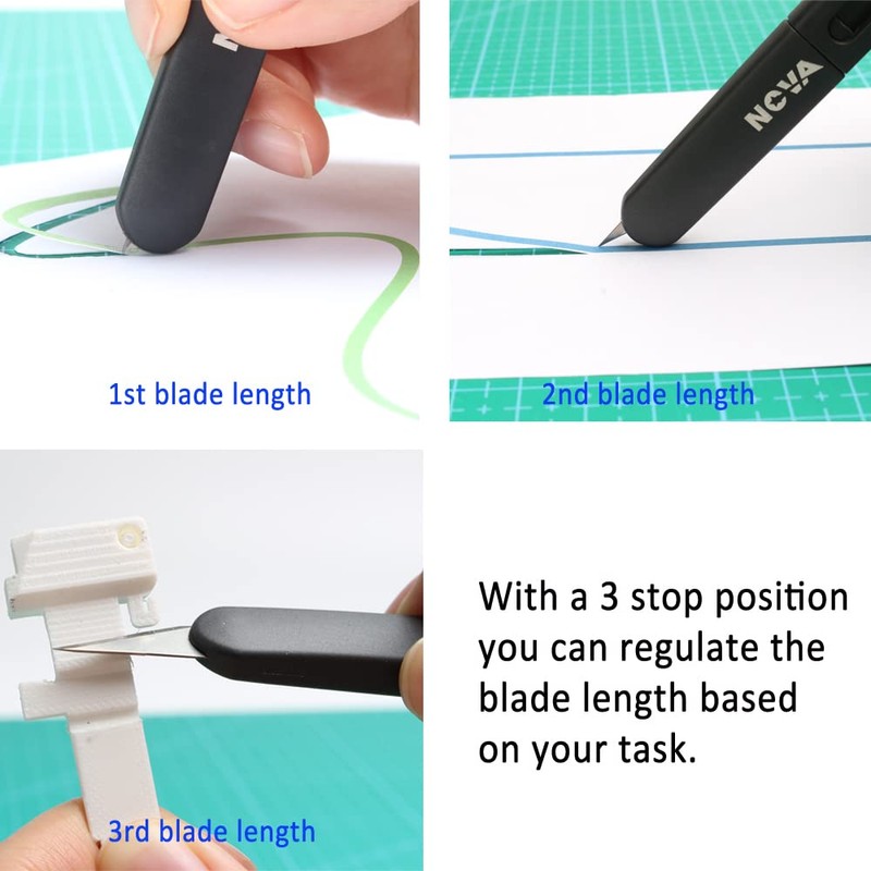 Nova Precision Craft & Hobby Knife, Premium Safety Cutter for
