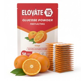 Fast Acting Glucose Powder Packets, Orange – Instant Dissolve, No Water Needed | 15g Pure Dextrose | Waterproof SlimPaks | Made in USA | Gluten-Free (Pack of 50)