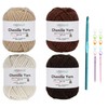 Jaciensh Thick Chenille Yarn, 4x100g Fluffy Chunky Yarn for Crochet,