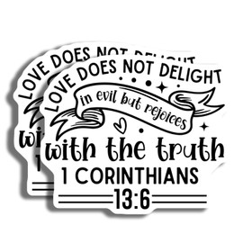Inspirational Bible Verse Magnets - Christian Decor - Corinthians 13:6 Magnets - Religious Quotes for Home - Faith-Based- 2 Pack - Made in USA - PLDFMAG3588